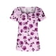 thumbnail image 4 of ICHUANYI Clearance Women Fashion Printed Casual V-Neck Short Sleeve Loose T-Shirt Blouse Tops(Pink, M) ICHUANYI WER2023081206547, 4 of 5