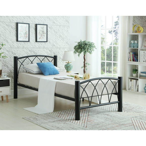 Metal Bed with Headboard
