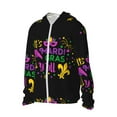 thumbnail image 2 of Kll Mardi Gras With Flamingo Print Men'S Women’s Upf 50+ Sun Protection Outdoor Hoodie Jacket Long Sleeve Fishing Hiking Performance Shirt- Medium, 2 of 8