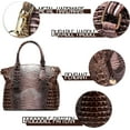 thumbnail image 5 of HMSHA Women Purse Satchel Bag Long Crossbody Classy Tote Bag Top Handle Vegan Leather Ladies Handbags Embossed Pattern, 5 of 8
