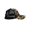 thumbnail image 4 of Top Headwear Fashion Leopard Cheetah Print Criss Cross Ponytail Trucker Hat - Black, 4 of 4
