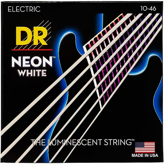 DR Strings K3 NEON Hi-Def White Electric Medium Guitar Strings