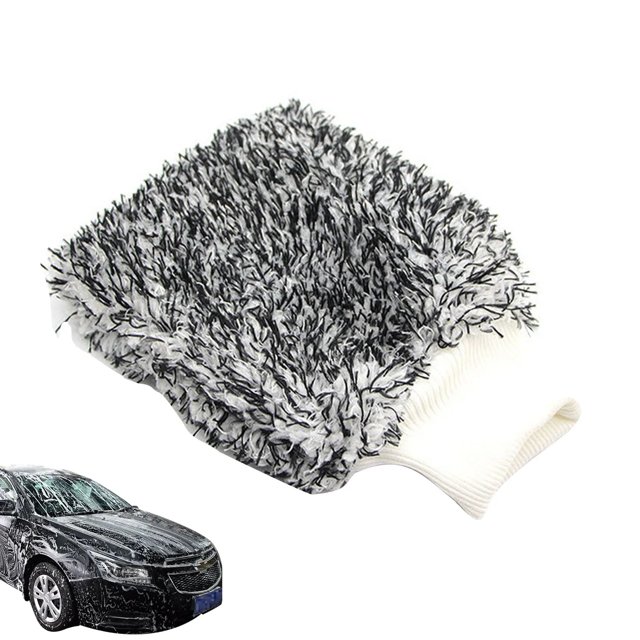 Guantes de Lavado de Autos Guantes de Lavado de Autos de Microfibra de Doble Cara para Lavado de Autos Guantes de Lavado de Microfibra con Capacidad para Varias toneladas de jabón, Negro