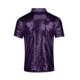 thumbnail image 3 of Men's Sequin Dress Shirt 70s Glitter T-Shirt Sparkle Party Vintage Short Sleeve Button Down Shirts Nightclub, 3 of 3