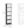 thumbnail image 5 of 65.88" Wide Bookcase Collection - 13 Shelves, 2-door Matt Gray/white Modern Space Saving, 5 of 5