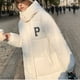 thumbnail image 4 of Chaqueta y abrigos casuales con capucha de manga larga para mujer, moda, con cremallera, manga larga, largo medio, hasta la rodilla, de algodón grueso para invierno, abrigo para mujer, 4 of 6