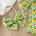 thumbnail image 5 of Otqutp Wedding Bodysuit for Toddler Girls Summer Flying Sleeve Flower Prints Romper Pants Headband Outfits Clothes Set 0 to 24 Months, 5 of 7