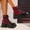 Red, variant on Women's Fashion Casual Platform Ankle Boots Height Increasing Fall Winter Walking Shoes Trendy Side Zipper Comfortable Short Boots Red 9.5(43)
