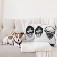 thumbnail image 4 of Ambesonne Black White Throw Pillow Cover 2 Pack, Funny Skull Band, 24", Black White, 4 of 7