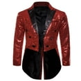 thumbnail image 1 of Men‘s Suit Shiny Sequins Turn-Down Collar Prom Swallow-Tailed Tuxedo, 1 of 5