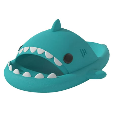 

nsendm Sandals for Women Wedge Slippers Cute Shark Slippers For Women Men Slip Novelty Open Scuff Slippers for Women Shoes Green 37
