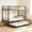 Black, variant on ASINMAK Twin over Twin Metal Triple Bunk Bed with Trundle, Heavy Duty 2-in-1 Convertible Bed for Teens & Adults, 12-inch High Guardrail, Space-Saving Side Ladder, Underbed Storage, Black