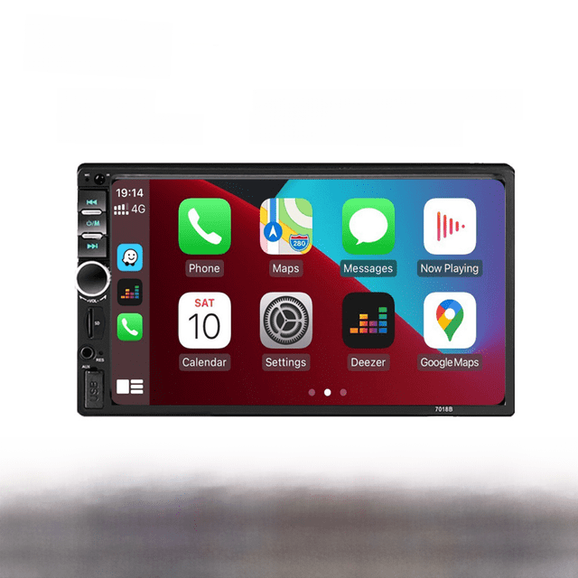 Reproductor MP5 para automóvil HD de 7 pulgadas con pantalla capacitiva compatible con llamadas Bluetooth CarPlay que revierten los tres antiguos 7018b