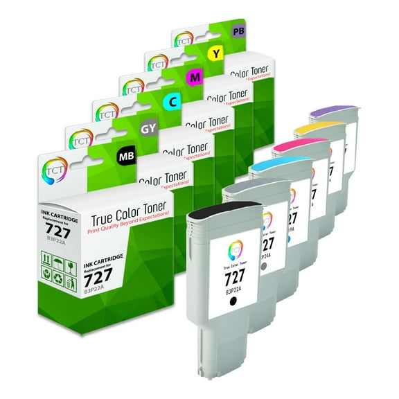 TCT 727 Ink Cartridge 6 Pack - Premium Compatible Replacement for 727 High Yield