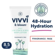 Vivvi & Bloom Gentle 2-in-1 Baby Face and Body Whip Lotion, Fragrance Free, 8.5 oz