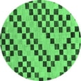 thumbnail image 1 of Ahgly Company Indoor Round Checkered Emerald Green Modern Area Rugs, 4' Round, 1 of 4