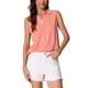 thumbnail image 4 of Camiseta sin mangas INSPIRE CHIC para mujeres, blusa suelta de cuello en V, camisetas polo sólidas, top casual XL rosa, 4 of 6