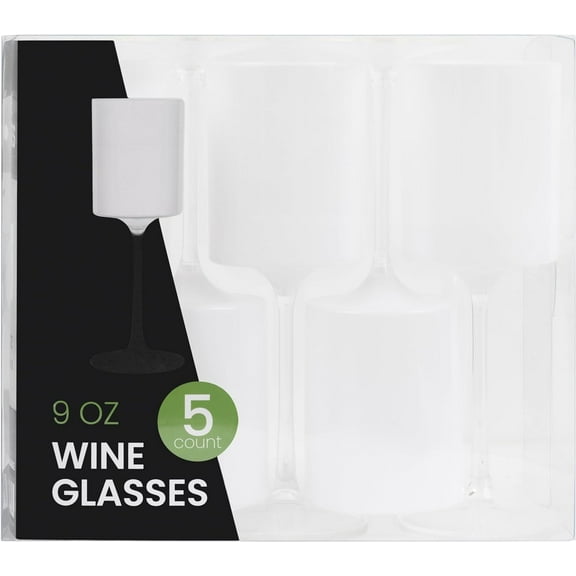 PLASTICPRO Plastic Wine Glasses Disposable 9 oz Plastic Cocktail Cups, 10 Pack