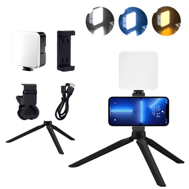 RGB Video Lights,LED Vlogging Light,1200 mAh Rechargeable Video Lighting for Video Recording,White Light and RGB Color Light with Adjustable Brightness,Portable Selfie Light with Tripod and Head
