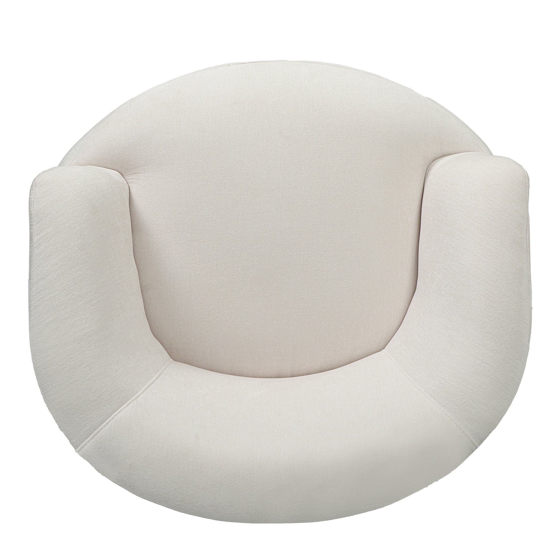Christopher Knight Home Modern 360° Swivel Barrel Accent Chair, Polyester Fabric with Leather Accent, White, Set of 2