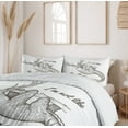 thumbnail image 6 of Ambesonne Sloth Duvet Cover Sets, Funny Unusual Animal Drawing, 2-Queen, Grey Black White, 6 of 7