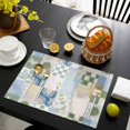 thumbnail image 3 of Spring Floral Checkered Placemats Set of 6, Sage Green Daisy Buffalo Plaid Placemats for Dining Table, Place Mats for Kitchen Tabletop, Waterproof Wipeable Dining Table Mats Set, 3 of 9