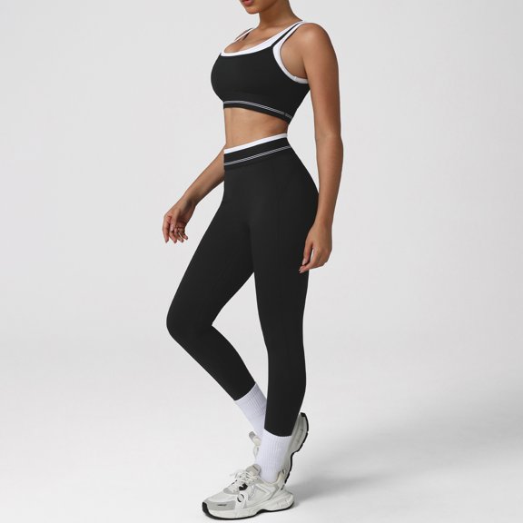 Top-kevin 2 Pieces Workout Sets for Women,Seamless Yoga Leggings with Padded Sports Bras,Athletic Matching Outfits,Gym