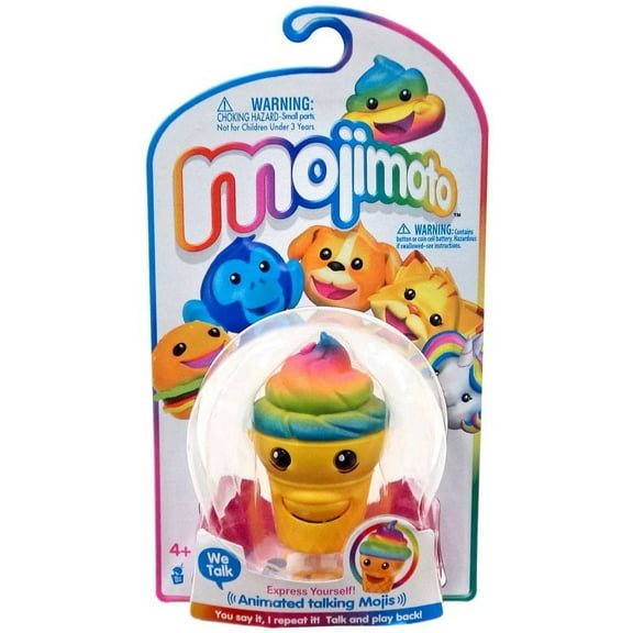 Mojimoto Animated Talking Mojis Rainbow Ice Cream Cone Hanger Figure