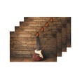 thumbnail image 4 of MKHERT Musical Instrumet Electric Guitar On Wooden Placemats Table Mats for Dining Room Kitchen Table Decoration 12x18 inch,Set of 4, 4 of 4