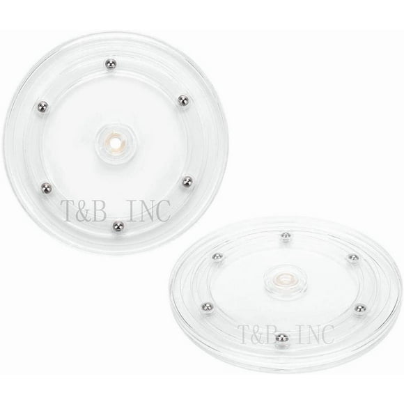 **2pc 6 inch lazy susan turntable organizer white acrylic for spice rack, cake, tv, laptop, crafts, kitchen, cabinet, pantry decorating