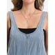 thumbnail image 5 of INSPIRAR CHIC Mono de mezclilla casual para mujer con tirantes ajustables, pantalones de pierna ancha, overoles L azul claro, 5 of 6