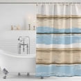 thumbnail image 2 of Vintage Geometric Blue Shower Curtain Set - Extra Long 72" x 96" Washable Bathtub Curtain with 12 Hooks, Abstract Country Shabby Wood Grain Waterproof Fabric Stall Shower Curtains for Bathroom Décor, 2 of 6