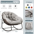 thumbnail image 3 of Egg Shape Wicker Rocking Chair Thick Cushion Modern Lounger for Balcony and Garden Comfy Rocking Chair for Indoor and Outdoor Relaxation, 3 of 11