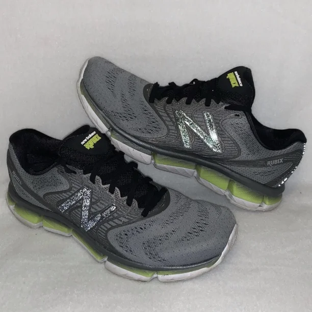 Pre-Owned New Balance Gray Rubix Mrubxgy Steel/Hi Lite Running Shoes Size 9 2E