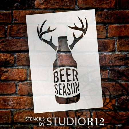 Beer Season Stencil With Bottle Antlers By Studior12 Diy