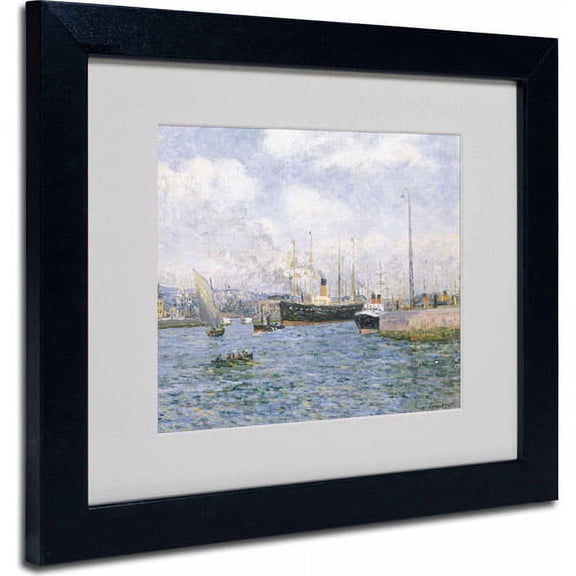 Trademark Fine Art "Departure from Havre 1905" Canvas Art by Maxime Maufra, Black Frame