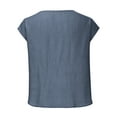 thumbnail image 5 of cfhntfmh Womens Summer Tops Trendy Cap Sleeve Crewneck Basic Blouses Comfy Solid Color Casual T Shirts, 5 of 6