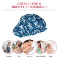 thumbnail image 6 of Kdxio Sea Water Wave Print Shower Cap for Women,Elastic and Reusable,Double Waterproof Layers Bathing Hat, 6 of 6