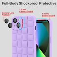 thumbnail image 3 of case for iPhone 13 Case Cover Cute 3D Plaid for Women Girls [Camera Lens Protector] Soft TPU Shockproof Protective Phone Case for iPhone 13 Purple, 3 of 12