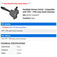 thumbnail image 2 of Headlight Dimmer Switch - Compatible with 1993 - 1998 Jeep Grand Cherokee 1994 1995 1996 1997, 2 of 2