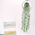 thumbnail image 4 of Wosthever Planta artificial de eucalipto colgante con maceta, hojas verdes falsas, hogar, jardín, oficina, guirnalda realista, estante de uva Decoración Gris, 4 of 6