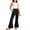 Black, variant on OGLCCG Girls 2 Piece Outfits 4-14 Years Kids Sleeveless Crop Tank Tops and Cotton Linen Flare Pants with Pockets Teens Summer Cute Clothes Sets