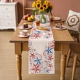 thumbnail image 2 of American Star Table Runner 70 Inches, Blue Red Patriotic 4th of July Classic Tan Bed Runner Dresser Scarves Tabletop for Indoor Outdoor Parties/Ceremony/Banquet, 13" x 70", 2 of 9
