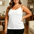 thumbnail image 2 of Simua Women Square Neck Camisole Spaghetti Strap Plus Size Tank Tops Solid Color Sleeveless Tops, 2 of 8