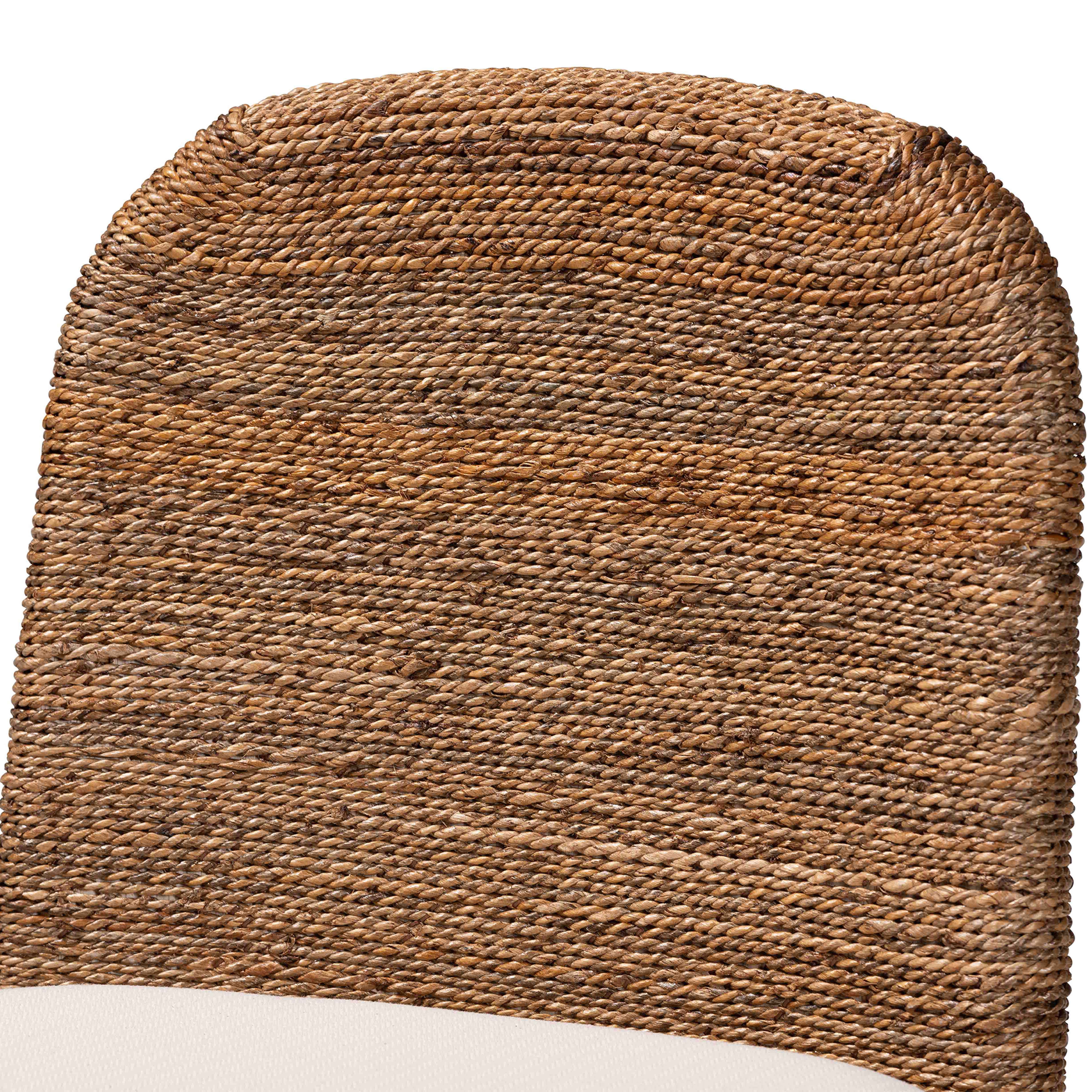 bali & pari Nadim Acacia Wood and Seagrass BOHO Counter Stools, Natural Seagrass