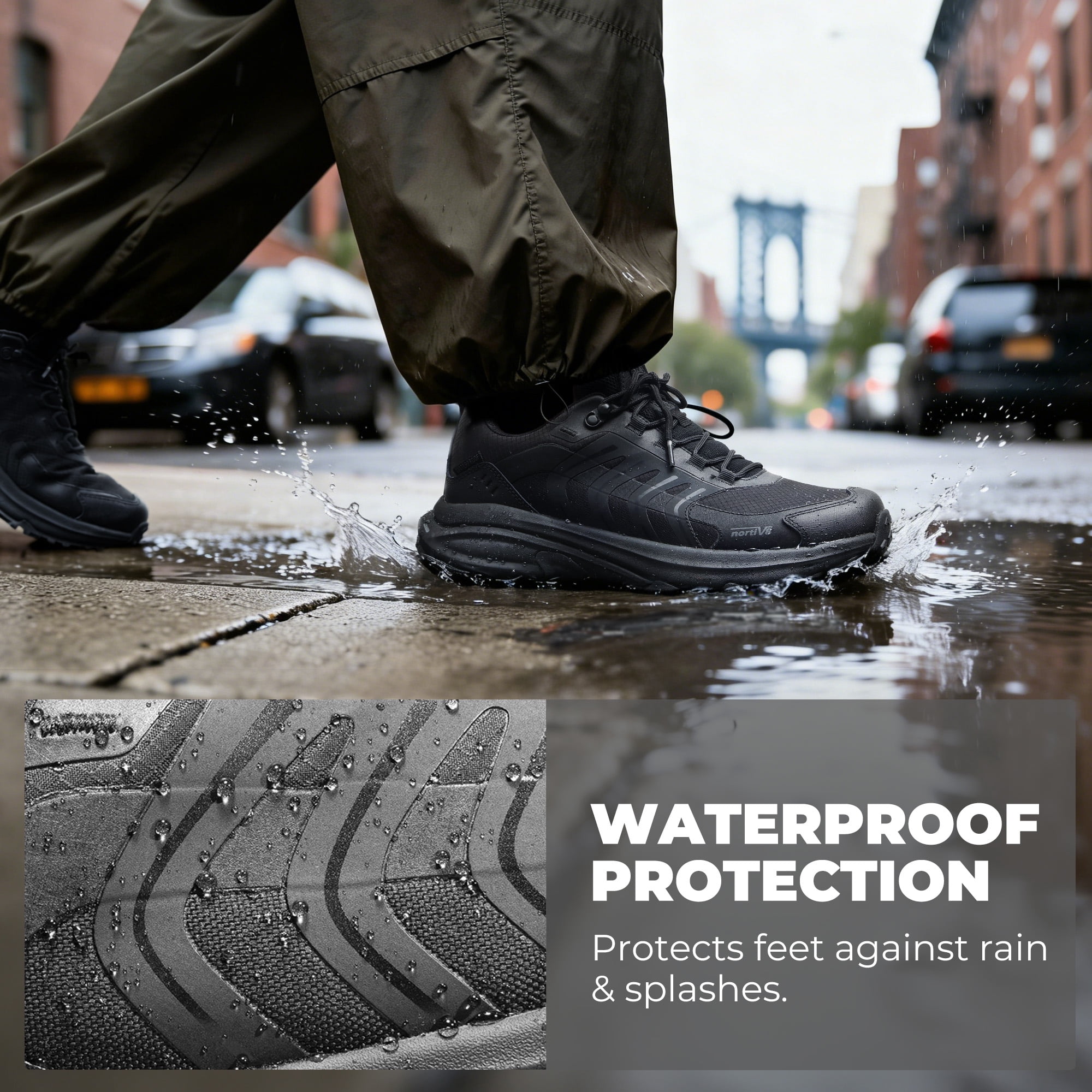 NORTIV 8 Men's Waterproof Hiking Shoes Non-Slip Lightweight for Walking Comfort Outdoor Trekking Camping Climbing Daily Fashion Sneakers Armadillo FieldLite