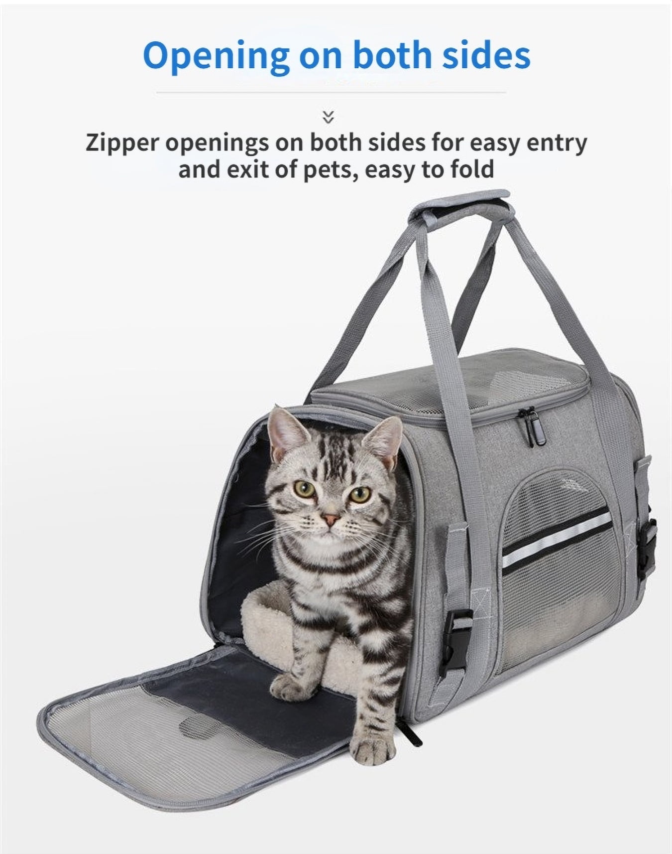 Cat, Dog Carrier for Small Medium Cats Puppies up to 15 Lbs, Soft Sided, Collapsible Travel Puppy Carrier - Navy Blue