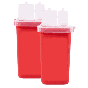 Dealmed Sharps Container, 1 Quart Flip Lid, Red (Pack of 2)