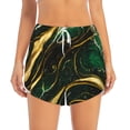 thumbnail image 2 of Cauagu Green Marble Print Women's 2 in 1 Running Shorts Athletic Workout Gym Yoga Shorts Running Shorts for Women-X-Large, 2 of 7