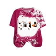 thumbnail image 5 of Mnuaqn Womens Bleached Sublimation Blanks Shirts Leopard Graphic Tees Tops Short Sleeve Polyester Tshirts Cute Items Clothes Hot Pink,Size M, 5 of 5